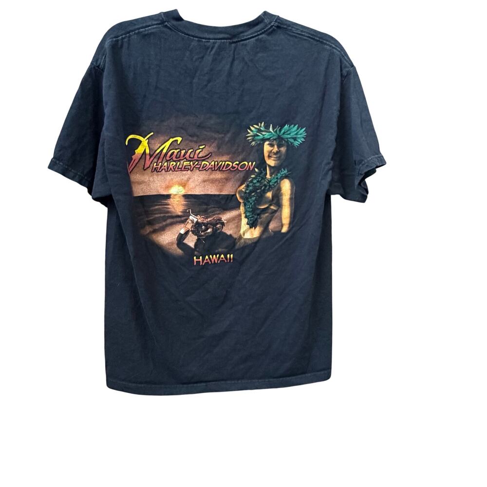 Harley Davidson Maui Hawaii Mens Graphic Tee Motorcycle Biker Medium Large